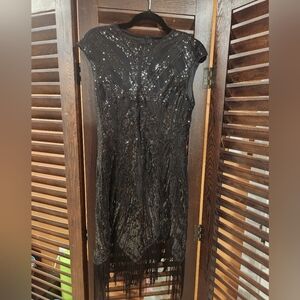 Black Sequin Flapper Dress 2BB